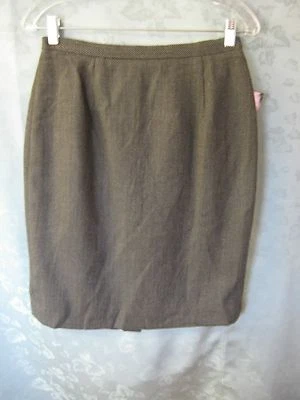 Falda de lana verde forrada a medida Valerie Stevens talla 10 Petite 10P nueva con etiquetas  Foto 1 de 4