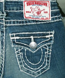 *HOT Women's TRUE RELIGION JOEY SUPER T BOOTCUT STRETCH Jeans 26 x33 (Fit 27x33) - Picture 1 of 14