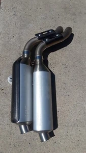 DUCATI MONSTER S4RS EXHAUST MUFFLERS,  SILENCERS,CARBON HEAT SHIELD, TIT. PIPES - Picture 1 of 18