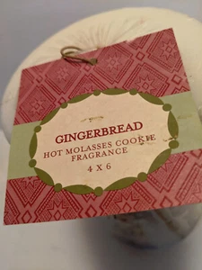 Gingerbread Men Cinnamon Stick 4 x 6 Pillar Candle HOT MOLASSES COOKIE SCENT NWT - Picture 1 of 4