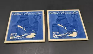 2x Holland America Line Fliesenuntersetzer Triton Blau Delft - Bild 1 von 4
