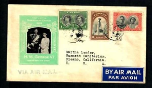 US14 F.D.C. Primera visita al Dominio de Canadá 1939 S.M. Jorge VI y Su Majestad - Imagen 1 de 2