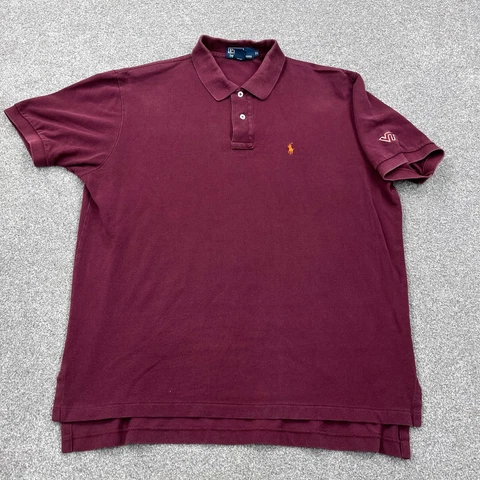 Virginia Tech Hokies Polo Shirt Men XL Maroon Ralph Lauren Plain Logo Pony Adult Cover