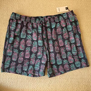 Goodfellow Men's Swim Trunks Print Shorts XXL Zip Pocket New Blue Pink - Picture 1 of 11
