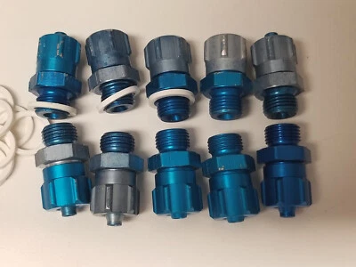 Lot of (10) Used Festo Quick Connector, Aluminum Fitting, G1/8 by 6mm Hose Barb - Image 1 of 3