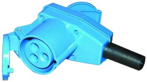 CBE 230V CEE Winkelkupplung Blau mit Schukosteckdose Wohnwagen Anschlussstecker - Bild 1 von 1