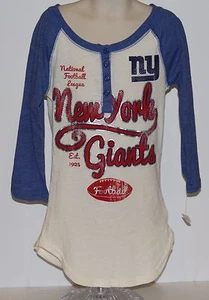 New York Giants NFL Team Apparel Distrssed Girls Long Sleeve Shirt Med. 7/8 NWT - Picture 1 of 3