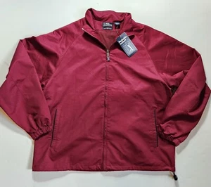 VTG PGA Tour Jacket Mens Medium Maroon Full Zip Packable Windbreaker NEW - Picture 1 of 11