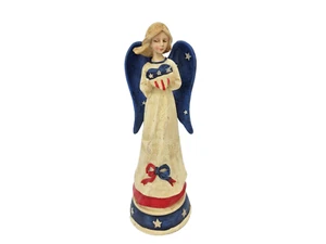 God Bless America Red White Blue Woman Angel Figurine 8.5" Tall - Picture 1 of 9