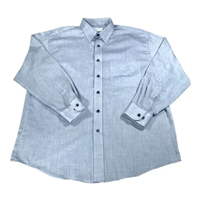 Camisa Yves Saint Laurent Para Hombres 16.5 32/33 Gris Vestido Sarga Pañal Corporativo De Colección Foto 1 de 4
