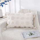 Super Soft Farmhouse Decorative Plush Throw Pillow Covers 12 X 20 White,solid...