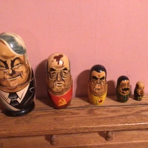 Vintage Russian Soviet Union Leaders Nesting Dolls 6 pcs Mikhail Gorbachev 6.25” - Picture 1 of 14