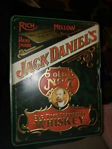 Vintage Jack Daniels Old No. 7 Tennessee Whiskey Poker Set Cards Chips Tin (ONLY - Picture 1 of 8