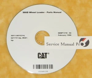 SEBP1318 Caterpillar 966D Wheel Loader Parts Manual Book CD. 99Y - Picture 1 of 1