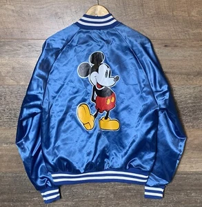 Giacca Vintage Topolino Linea Gesso Raso Disney Blu Made In USA - Large - Foto 1 di 8