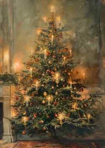 VINTAGE CHRISTMAS ANTIQUE STYLE TREE WINTER PHOTO - 8X10 Glossy Printed Photo - Picture 1 of 1