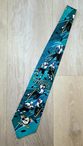 Vintage Anaheim Mighty Ducks Silk Neck Tie - Signed by Dmitri Mironov NHL Hockey Cover