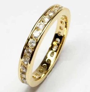 GOLD DOUBLE *** Zirkonia Memory-Ring  vergoldet, Größenauswahl - Bild 1 von 3