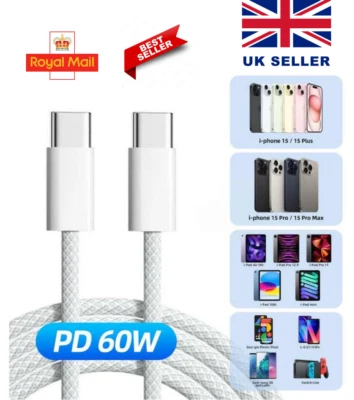 Cable USB tipo C original Samsung Apple iPhone 15 16 Pro Max 60 vatios Foto 1 de 4