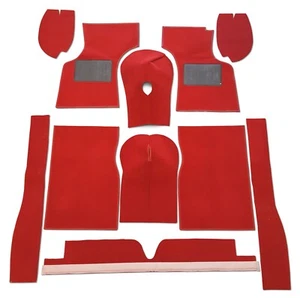 Claret Red Carrelli Hessian Backed Interior Carpet Set- Morris Minor Convertible - Picture 1 of 5