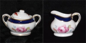 DISCONTINUED COALPORT TITANIA PATTERN MINI / MINIATURE CREAM & SUGAR SET MINT - Picture 1 of 6