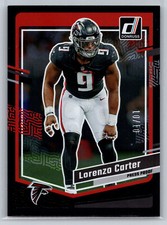 2023 Donruss #16 LORENZO CARTER FALCONS Press Proof Black /10  10/10