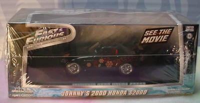 Fast & Furious JOHNNY'S 2000 HONDA S2000 🌸 BLACK🌸2015 Greenlight 1:43 diecast - Image 1 of 4