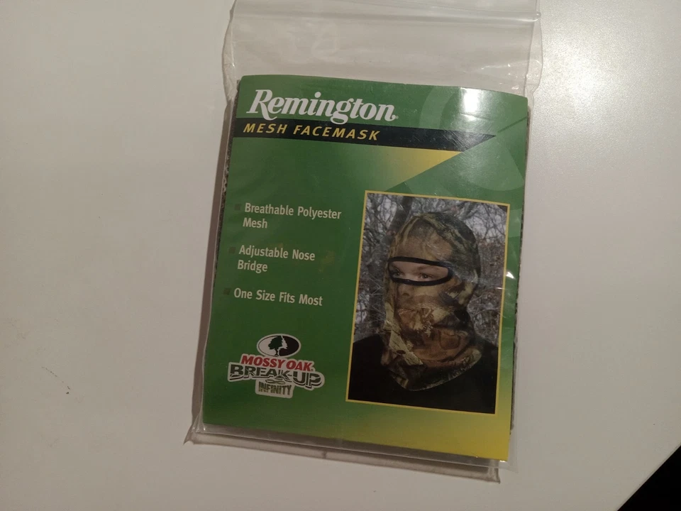 NEW Remington Mesh Face Mask MOSSY OAK BREAK-UP INFINITY 1 SIZE - Hunting Camo - Image 1 of 4