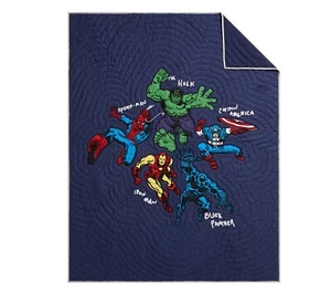 Marvel Comics Superhelden Quilt Pottery Barn Kids FULL/QUEEN 86 x 86 dunkelblau - Bild 1 von 12