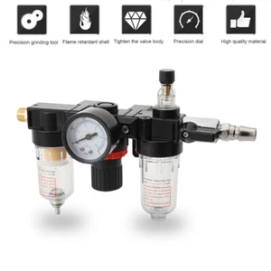 Filtro compressore aria 1/4" separatore acqua olio filtro trappola strumento e regolatore manometro - Foto 1 di 12