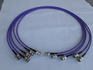 12Ghz 4K UHD-SDI BNC Male to BNC Male Belden 4855R Mini RG59 5 Pack Violet 10ft - Picture 1 of 3