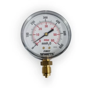 WATTS FIMET AIR WASSERDRUCKMESSGERÄT ZIFFERBLATT Ø 80 60MBAR 600 MMH2O GEWINDE 1 - Picture 1 of 1