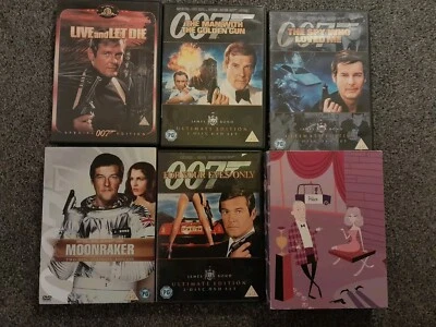 Roger Moore 5 James Bond 007 Film & Peter Sellers 5 Pink Panther Film DVDs - Image 1 of 4