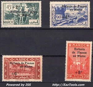 MAROC SERIE AU PROFIT DES ENFANTS DE FRANCE N° 200/203 NEUF ** SANS CHARNIERE - Picture 1 of 2