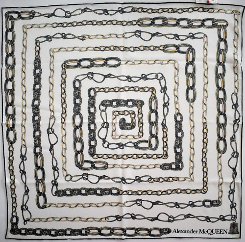 ️ Autentiche collane in timbro ALEXANDER McQUEEN 100% SETA Sciarpa Bandana