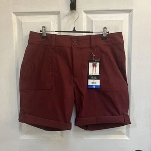 NWT Eddie Bauer Women’s Rolled Hem Bermuda Shorts, Red, Size 10 - Picture 1 of 23