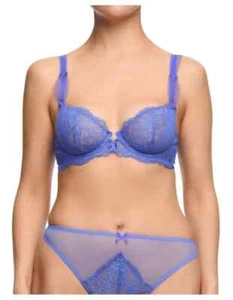 SET DITA VON TEESE GWENDOLINE 10C / 32C UW Bra XS G-String Periwinkle Rrp $150 - Picture 1 of 4