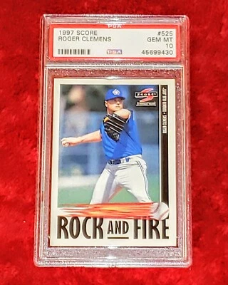 ROGER CLEMENS 1997 SCORE #525 BLUE JAYS ROCK AND FIRE PSA 10 🔥🔥GEM MINT - Image 1 of 2