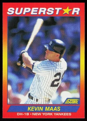 1992 Score 100 Superstars Kevin Maas #46 BASEBALL New York Yankees - Image 1 of 2