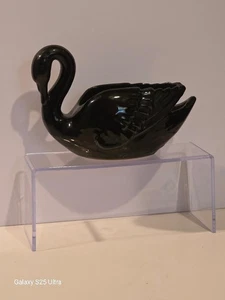 Vintage Frankoma Gracetone Small Swan Planter #228 Black 5 1/2 Tall Ada Clay - Picture 1 of 5