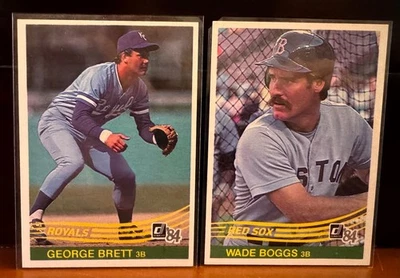 1984 Donruss 2 Card Lot - #53 George Brett + #151 Wade Boggs - Image 1 of 2