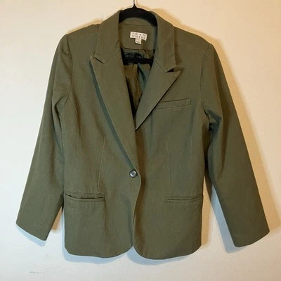 Joan Rivers Classic Signature Blazer Size Large Olive Green - Image 1 of 4
