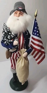 Vintage 2008 Byers' Choice Caroler Figur patriotischer Weihnachtsbaum Sack Flagge 13,25" EUC - Bild 1 von 17