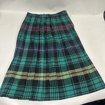 New Attitude Womens 12 Vintage Skirt Plaid Wool Blend New Old Stock NOS - Image 1 of 4