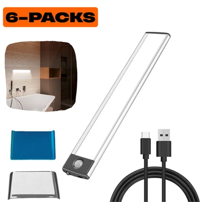 Under Cabinet Motion Sensor LED Lighting Battery Opereted Wall Mounted Aluminum - Image 1 of 4