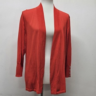 Cárdigan Suéter Básico XL Llama Escarlata Chico's The Perfect Layer Foto 1 de 4