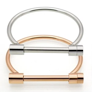 2 Stück Schraub Armband Edelstahl Stab Manschette Armreif Set (Silber, Rose) - Bild 1 von 7