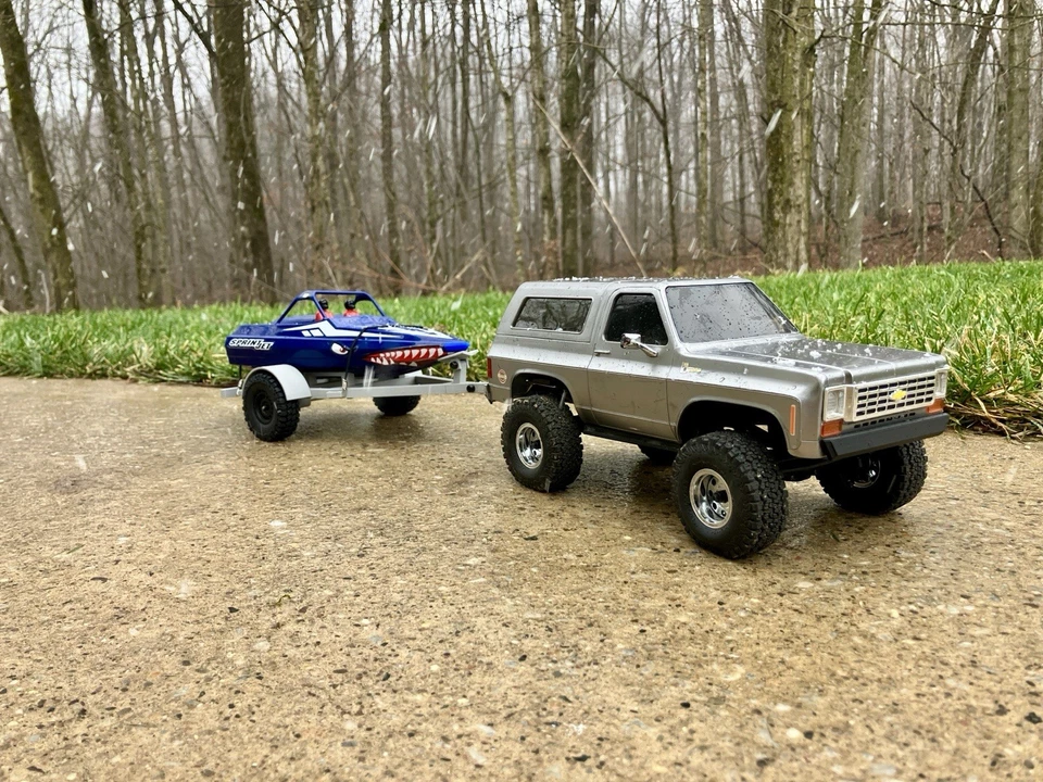 3D Printed RC Boat Trailer For Proboat SprintJet - Grey - Single Axle - Image 1 of 4