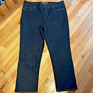 Neu ohne Etikett Lands' End Denim Jeans dunkle Waschung gerades Bein Größe 16 - Bild 1 von 2