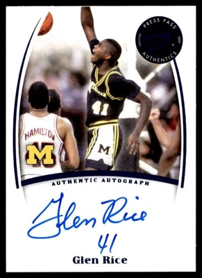 2007-08 Press Pass Legends Saturday Signatures Glen Rice Auto Michigan A1 - Image 1 of 2